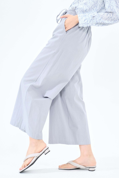 Light Blue Kyra Lightweight Cotton Pallazo Wide Pants