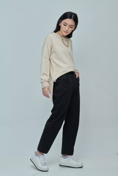 Beige Cara Long Sweatshirt
