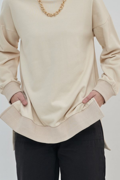 Beige Cara Long Sweatshirt