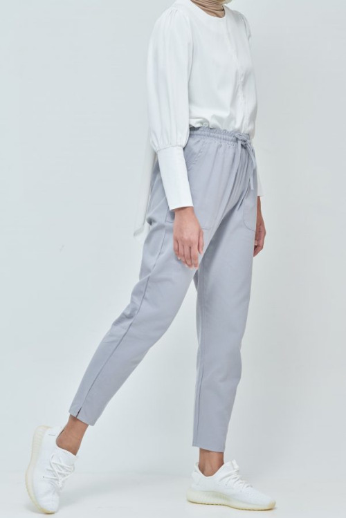 Grey Cara Ankle Pants