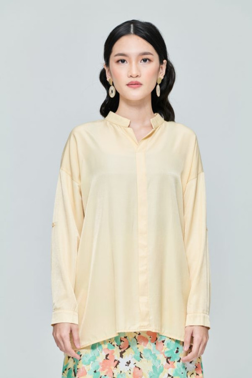 Yellow Chiffon Loose Blouse
