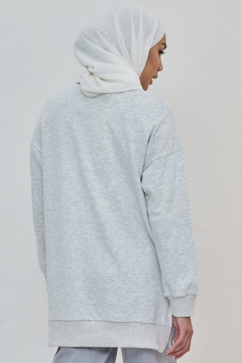 Light Grey Cara Long Sweatshirt