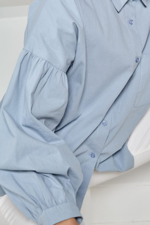 Light Blue Oversized Cotton Top