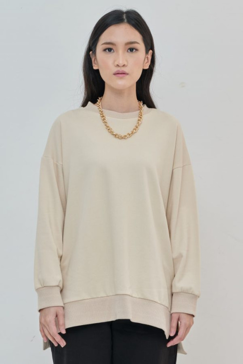 Beige Cara Long Sweatshirt