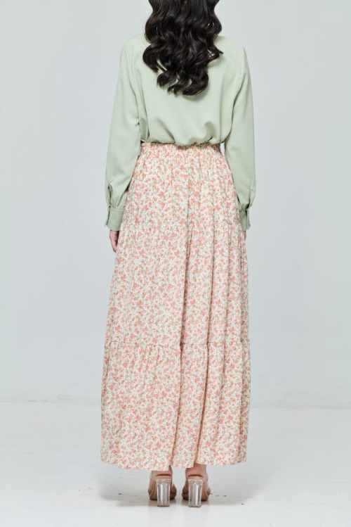 Coral Tiered Maxi Skirt
