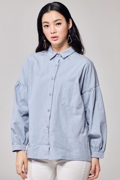 Light Blue Oversized Cotton Top