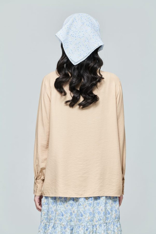 Beige Bow Tie Plain Top