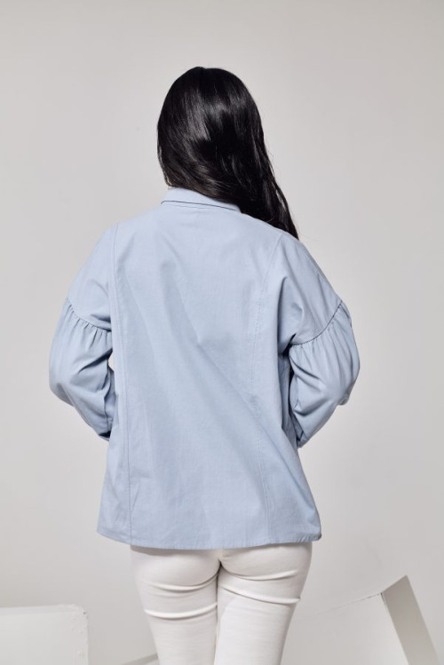 Light Blue Oversized Cotton Top