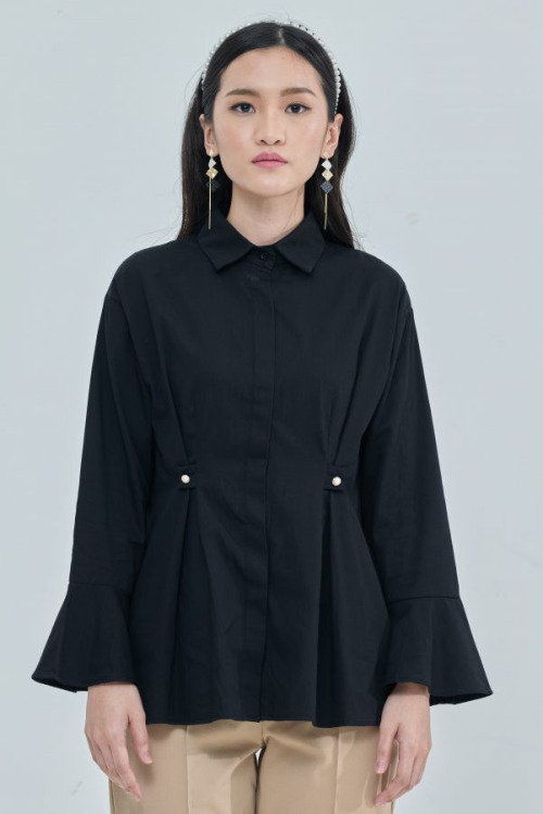 Blair Black Pearl Cotton Top