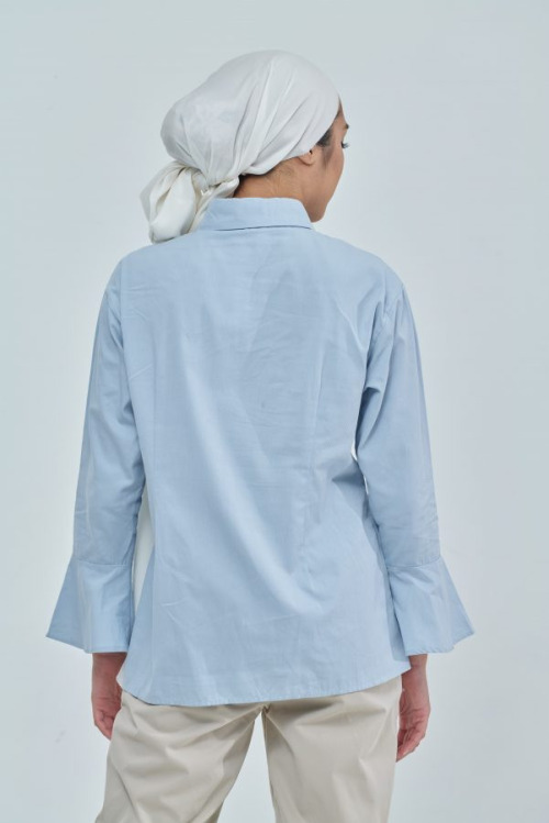 Blair Light Blue Pearl Cotton Top