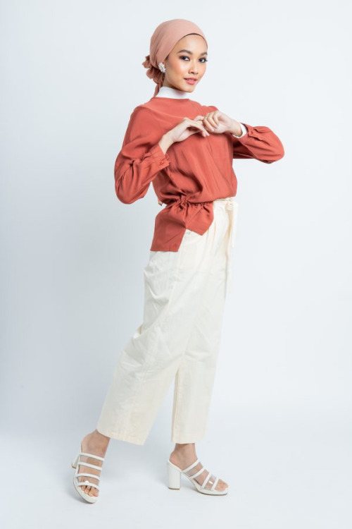 Brick Red Self Tie Top