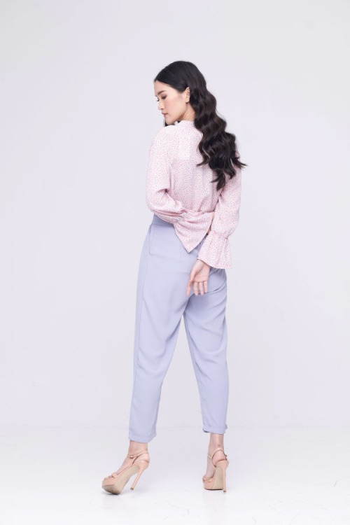 Light Pink Floral Ruffle Top