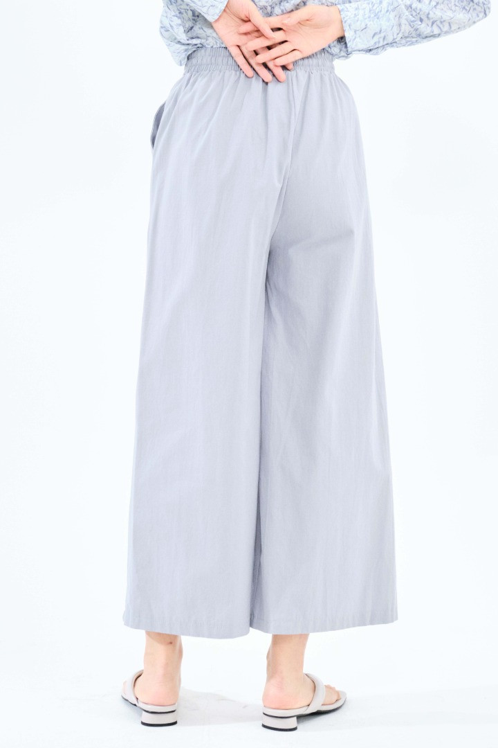 Light Blue Kyra Lightweight Cotton Pallazo Wide Pants - MC Vogue Malaysia