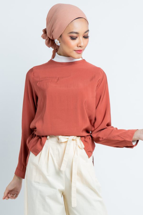 Brick Red Self Tie Top