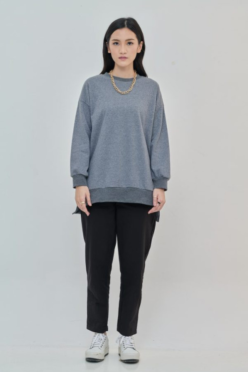 Dark Grey Cara Long Sweatshirt