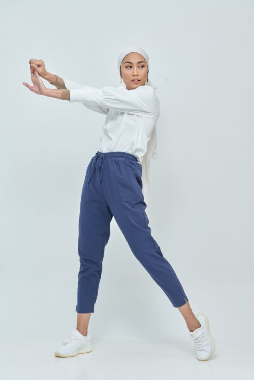 Blue Cara Ankle Pants