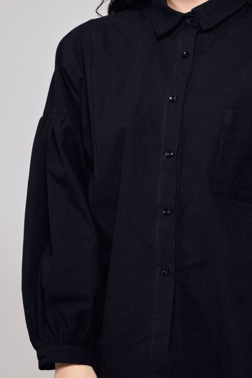 Black Oversized Cotton Top