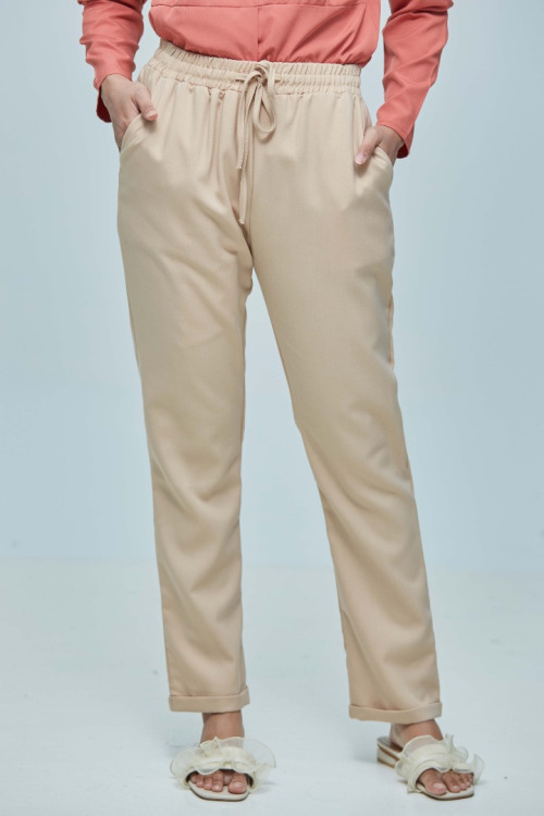 Beige MC vogue Best Seller Cotton Ankle Pants