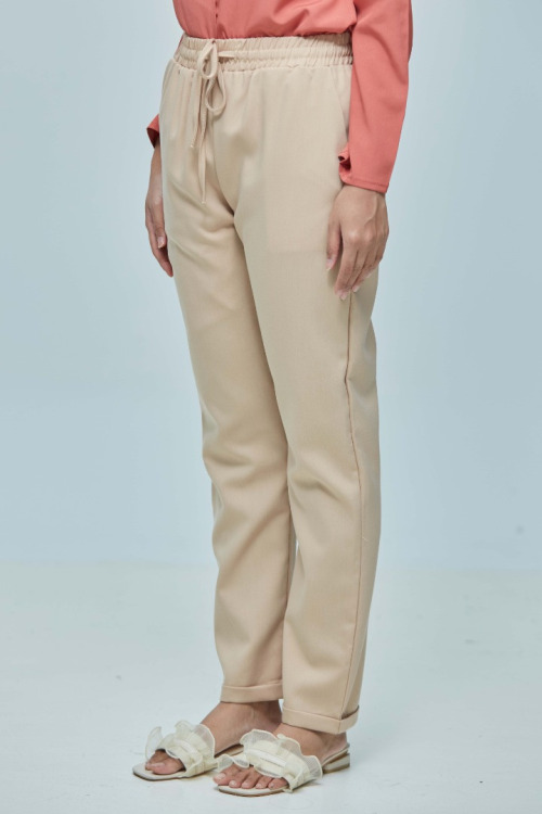 Beige MC vogue Best Seller Cotton Ankle Pants