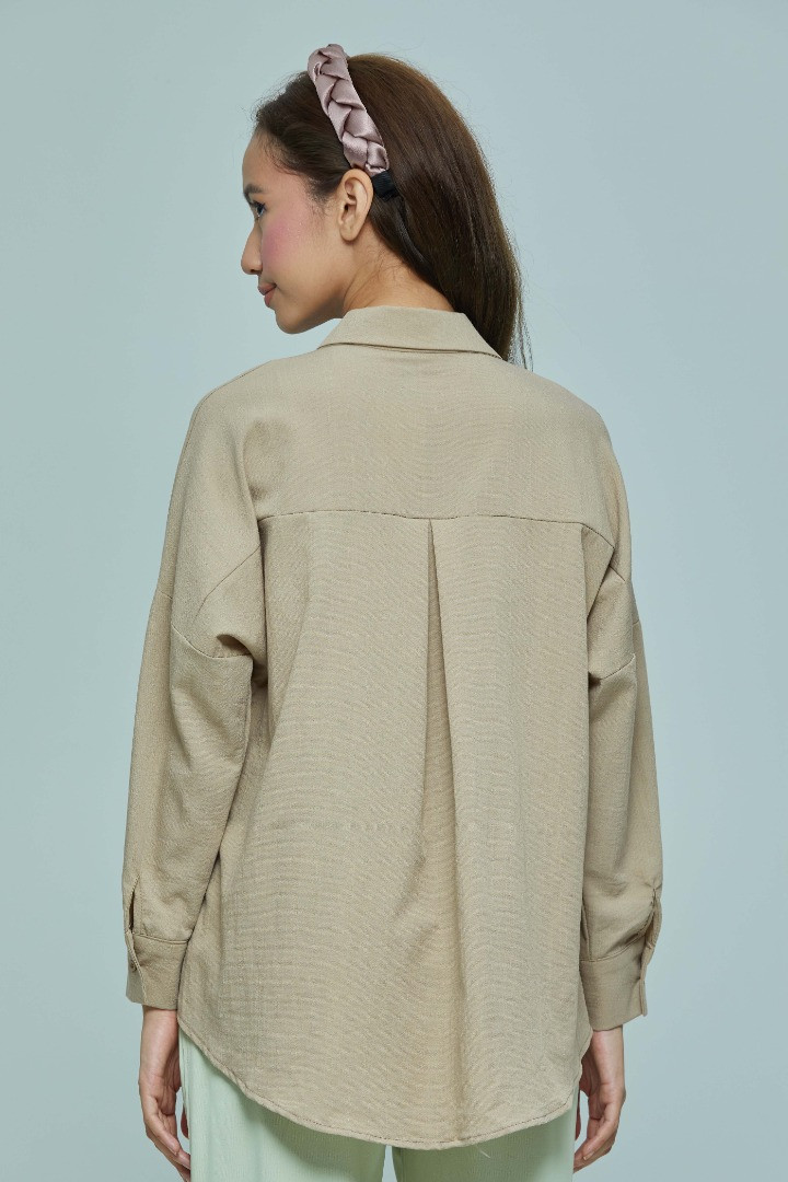 Light Brown Lily 2.0 Basic Single Pocket Shirt