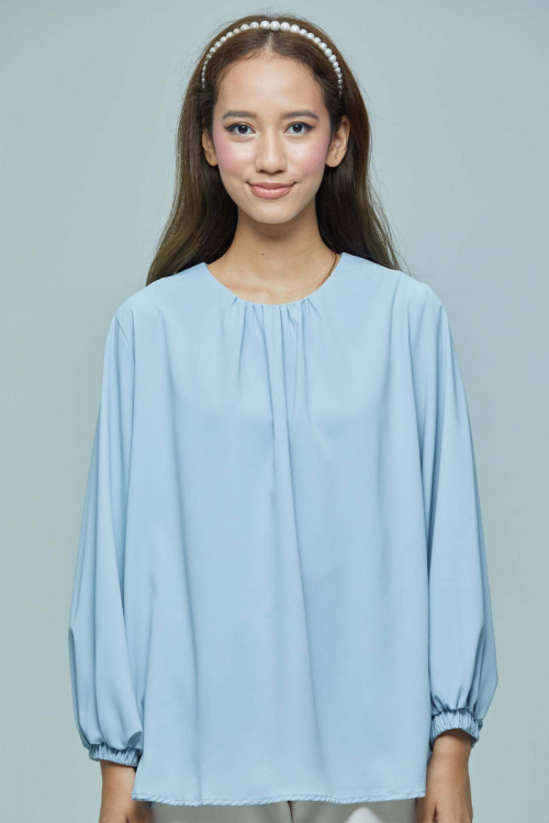 Baby Blue Mira Basic Loose Blouse