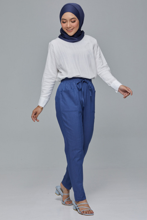 Denim Blue Ava Casual Jogger Pants