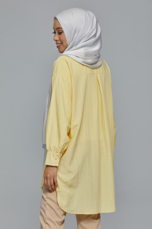 Yellow Christine Linen Long Blouse