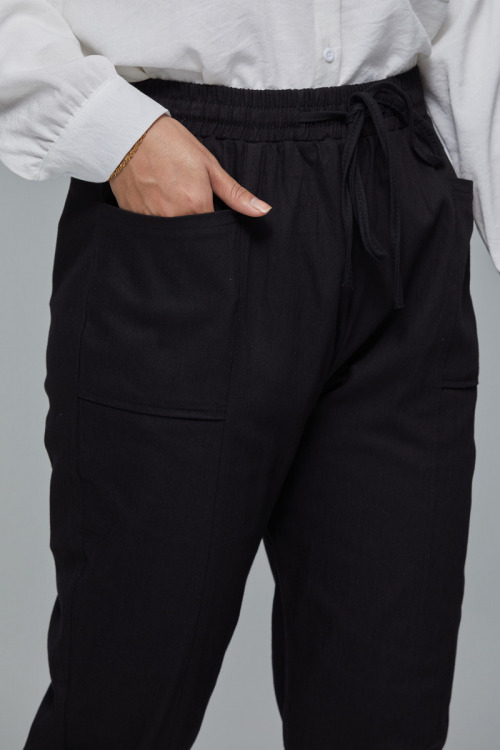 Black Ava Casual Jogger Pants