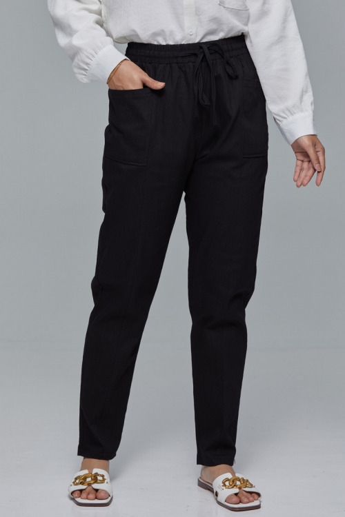 Black Ava Casual Jogger Pants