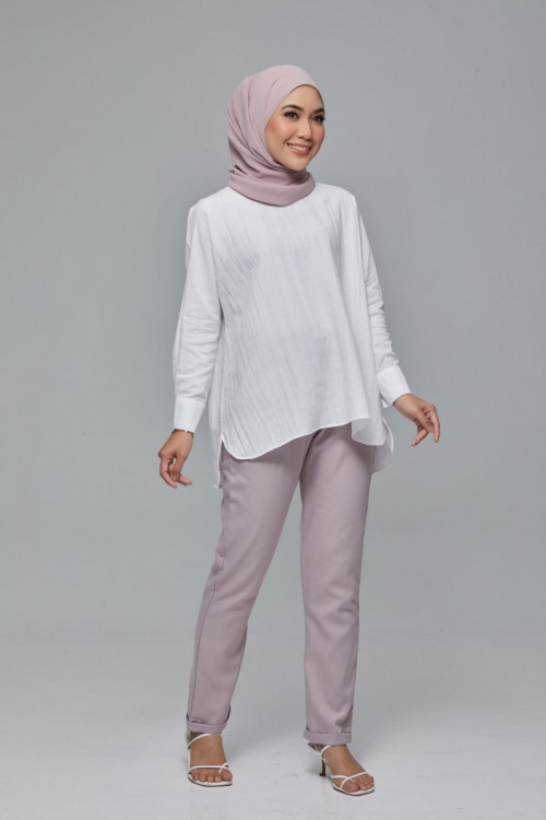 White Alice Basic Linen Blouse