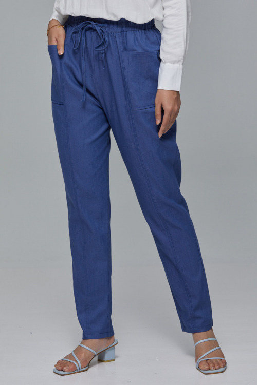 Denim Blue Ava Casual Jogger Pants