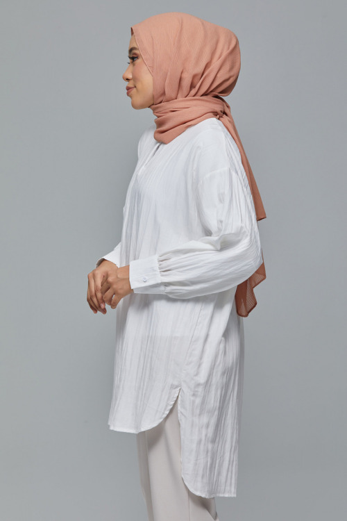 White Christine Linen Long Blouse