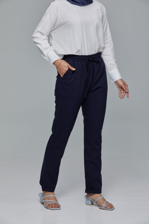 Navy Blue MC vogue Best Seller Cotton Ankle Pants