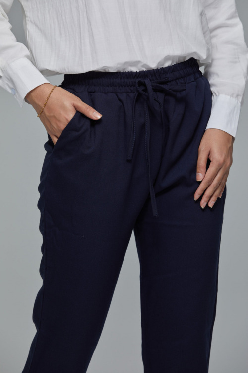 Navy Blue MC vogue Best Seller Cotton Ankle Pants