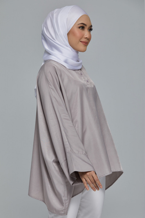 Champagne Suraya Batwing Satin Blouse