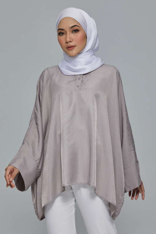 Champagne Suraya Batwing Satin Blouse