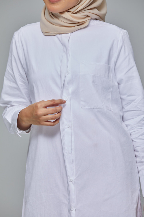 White Adriana Long Cotton Shirt