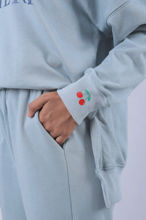 Light Sky Blue Lucy Mon Cherie Two Piece Sweatshirt Set