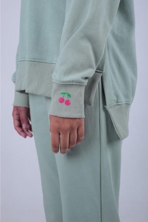 Dusty Mint Green Lucy Mon Cherie Two Piece Sweatshirt Set
