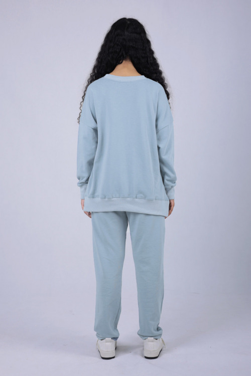 Light Sky Blue Lucy Mon Cherie Two Piece Sweatshirt Set