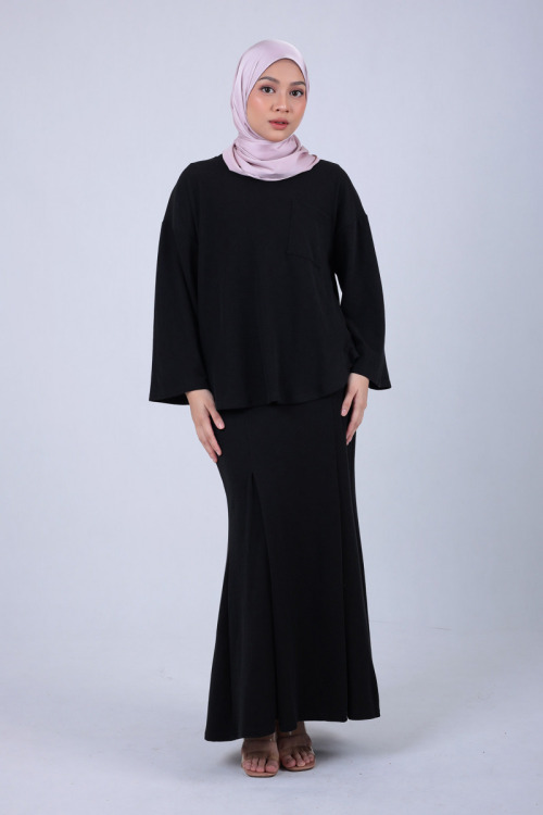Black Leya Top & Skirt Co-ord Set