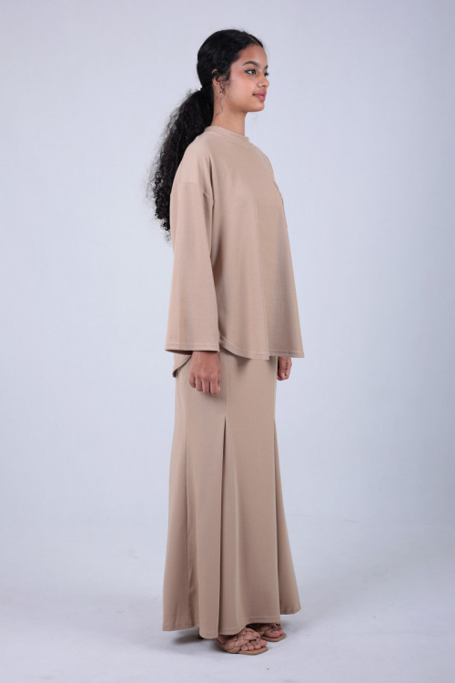 Beige Leya Top & Skirt Co-ord Set