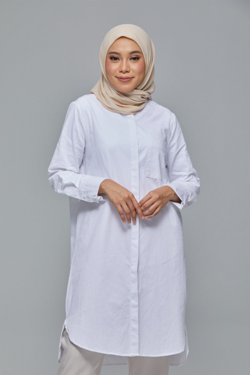 White Adriana Long Cotton Shirt