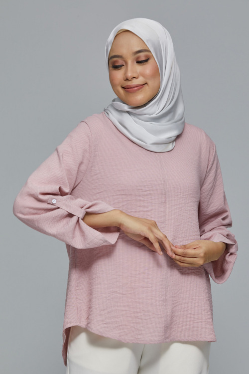 Light Pink Jane Lightweight Cotton Stripe Blouse