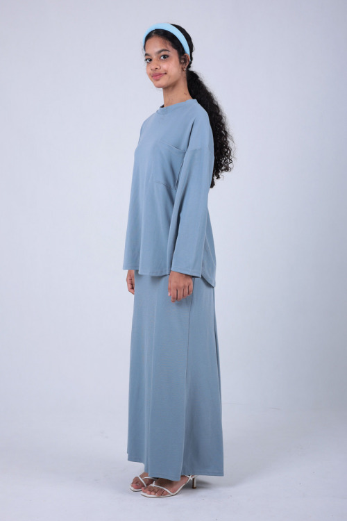 Baby Blue Leya Top & Skirt Co-ord Set