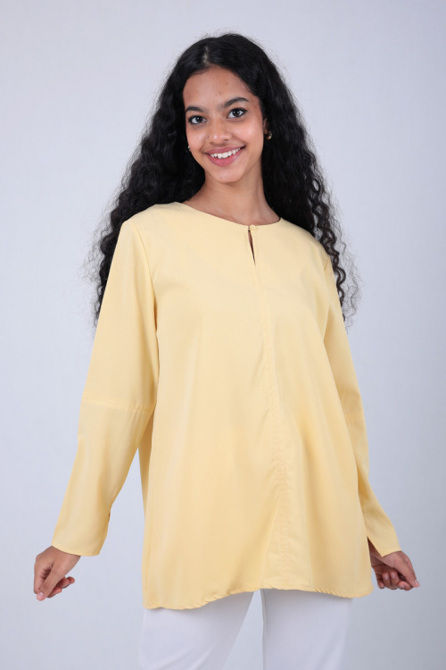 Light Yellow Mia Premium Crepe Blouse