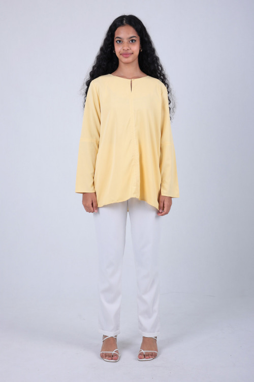 Light Yellow Mia Premium Crepe Blouse