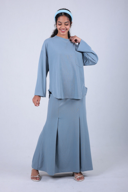 Baby Blue Leya Top & Skirt Co-ord Set
