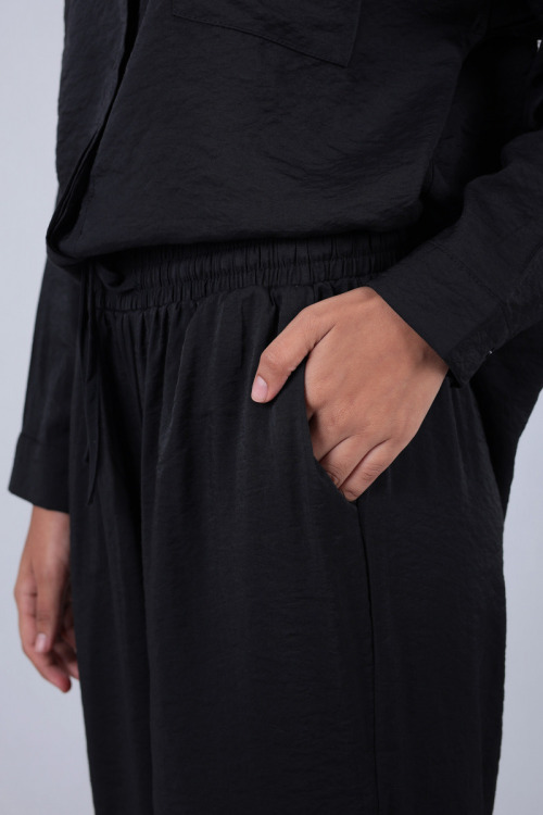 Black Kiera Top & Pants Co-Ord Set