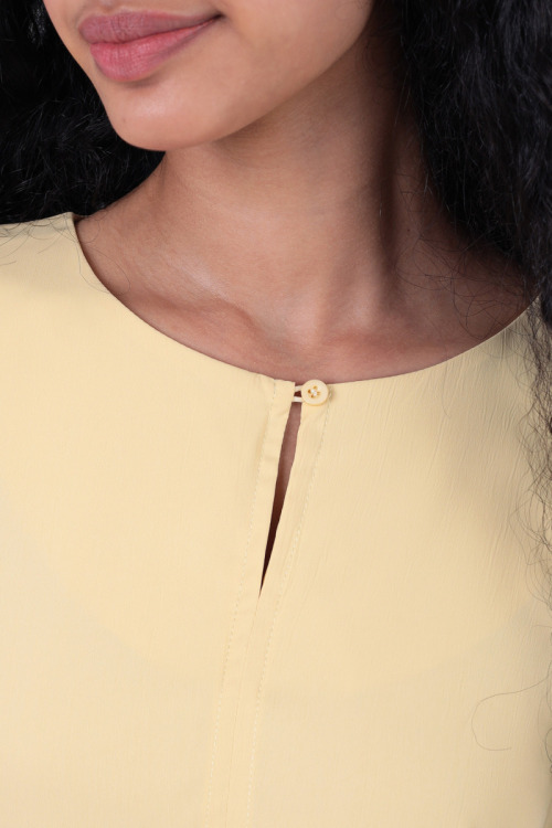 Light Yellow Mia Premium Crepe Blouse